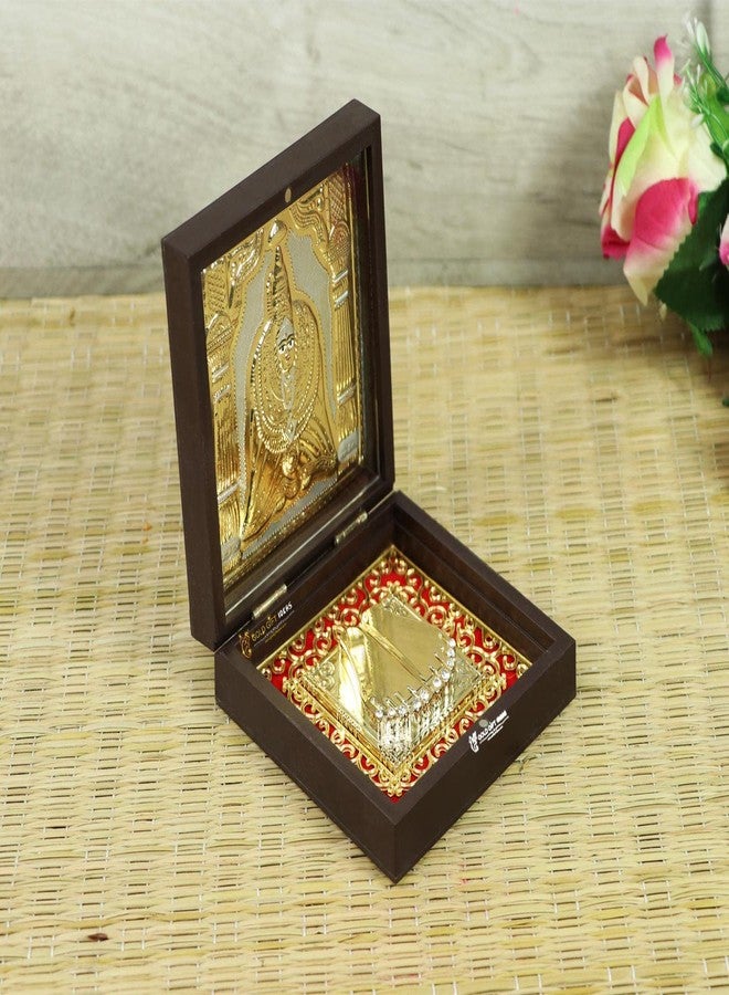 GoldGiftIdeas إطار صور تولجا بهافاني مطلي بالذهب عيار 24 قيراطًا مع شاران بادوكا (مربع) من جولد جيفت آيدياز، هدية تذكارية، إطار تمثال تولجا بهافاني للمنزل، هدية للمناسبات - Image 5